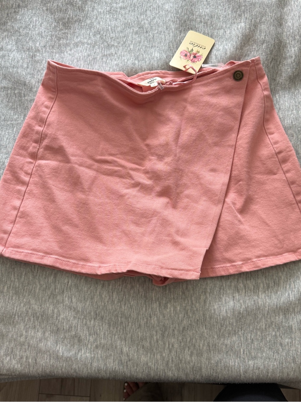 entro Pink Wrap Skort with Button Detail